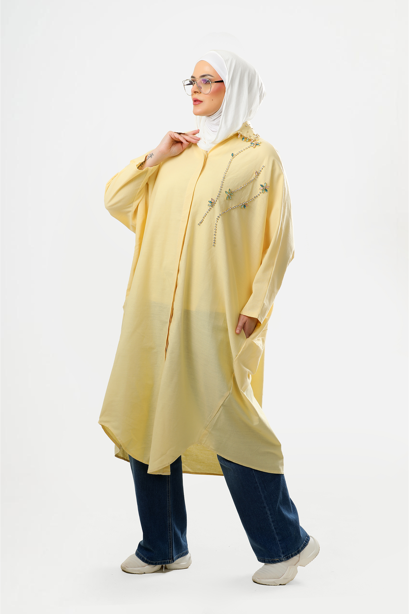 Lemon Sunlight Linen Shirt-Dress