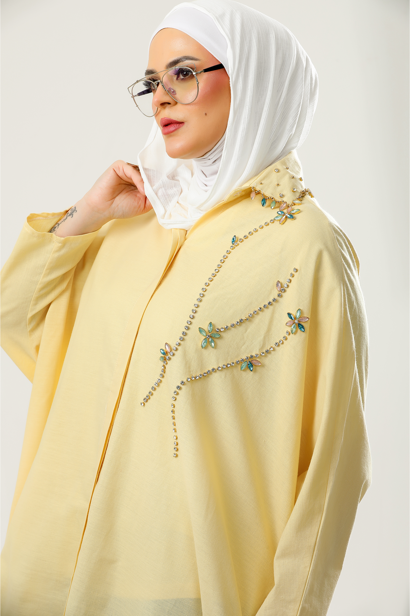 Lemon Sunlight Linen Shirt-Dress