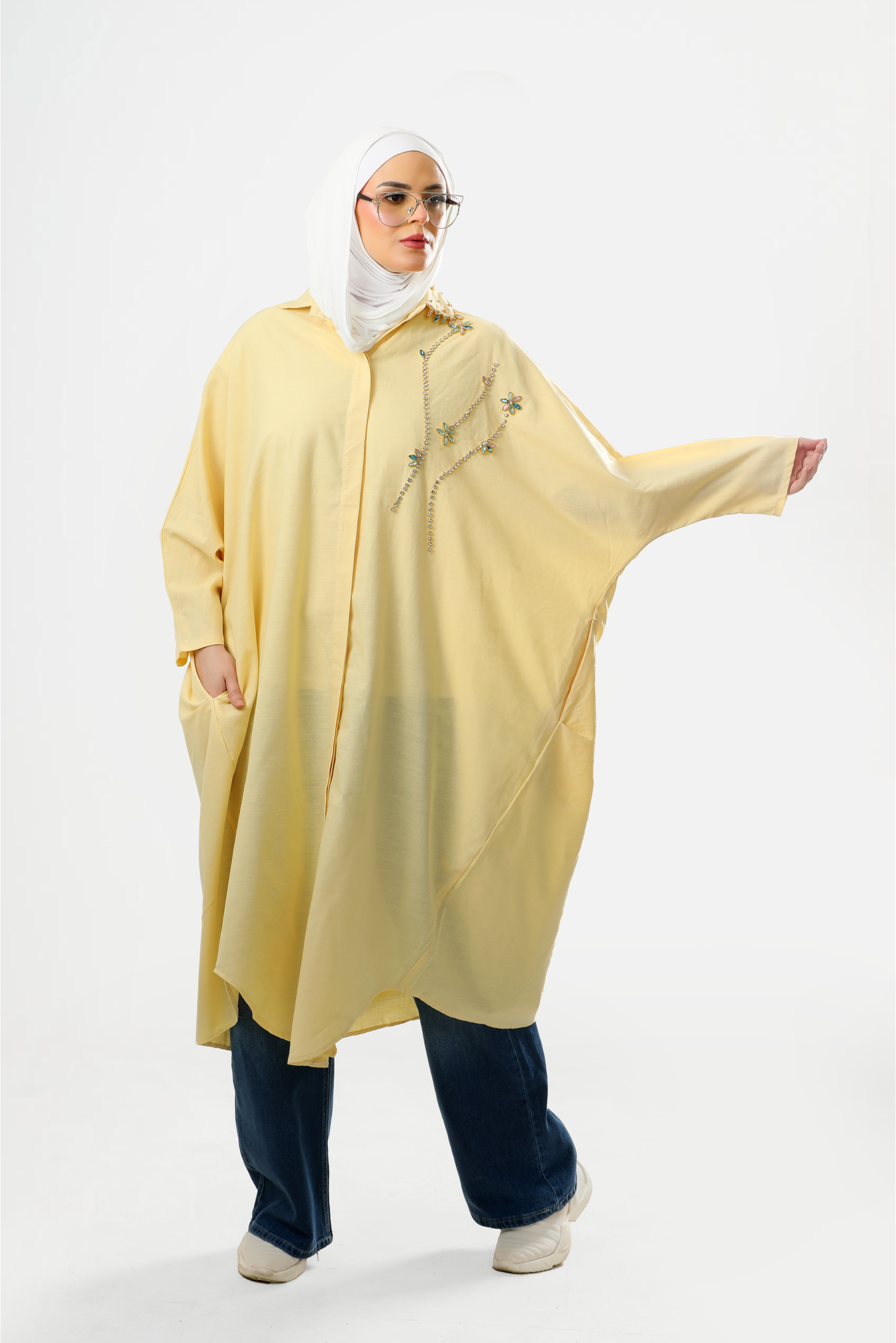 Lemon Sunlight Linen Shirt-Dress