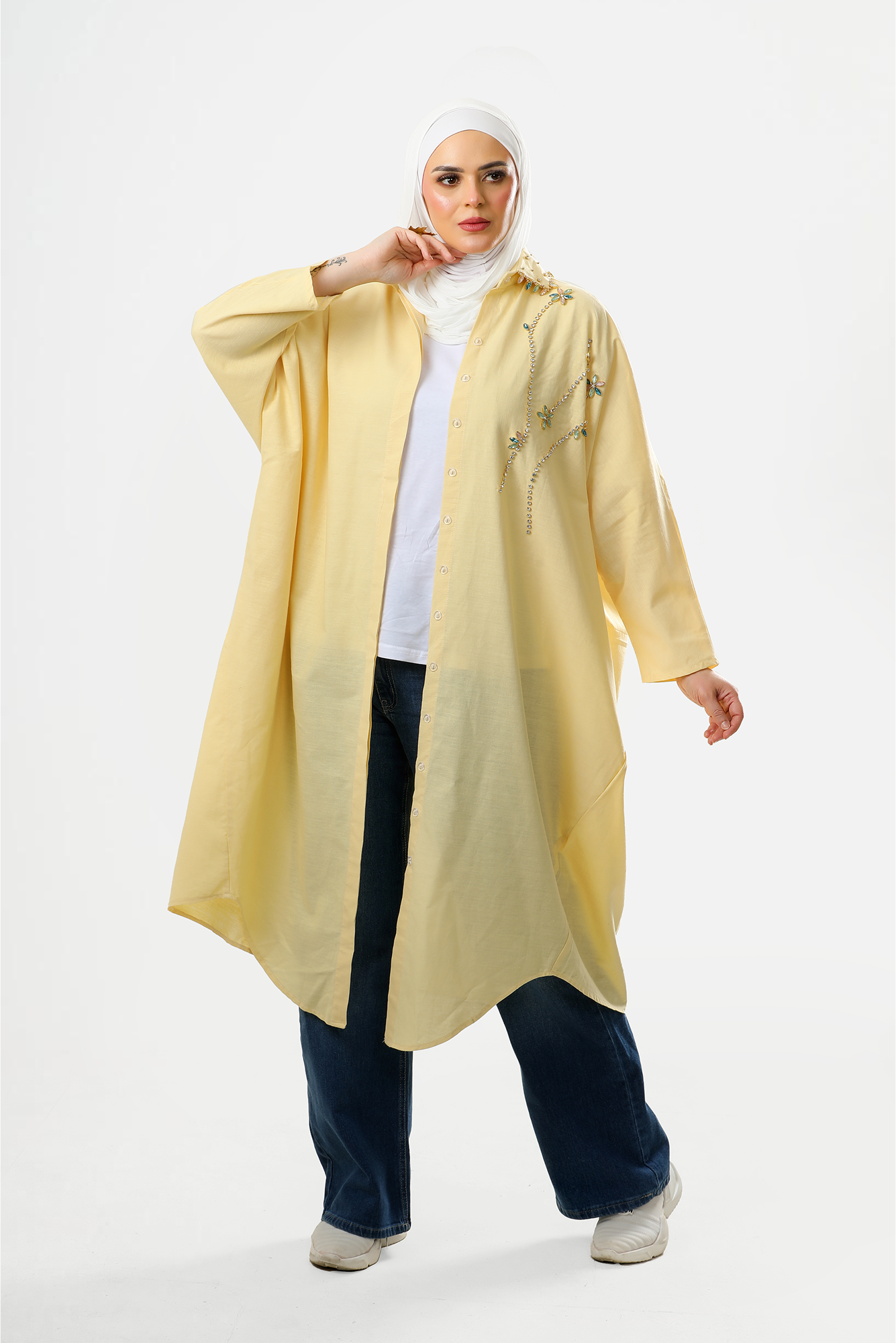 Lemon Sunlight Linen Shirt-Dress