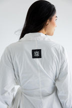 High-low trench shirt in cotton - white