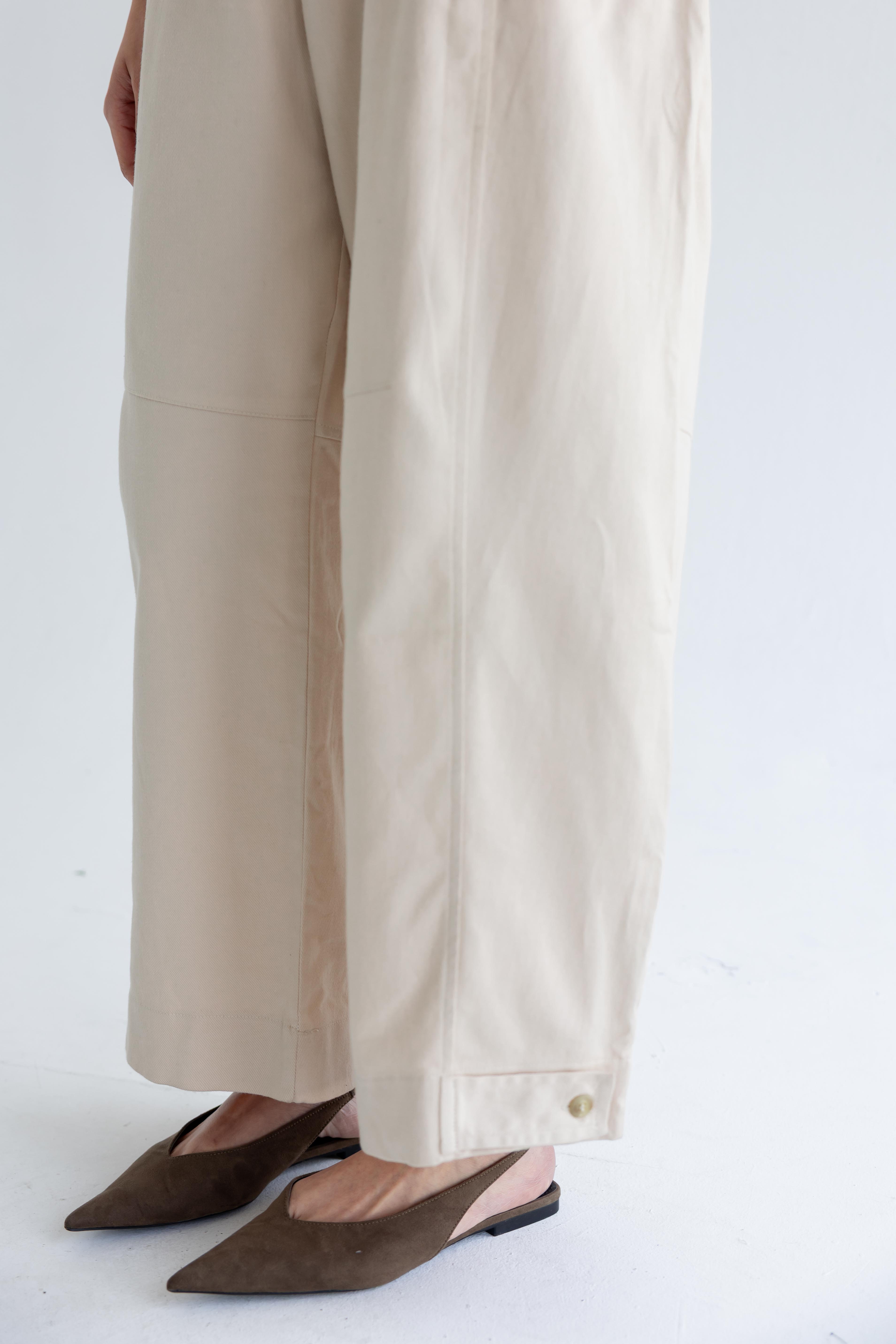 Palm-embroidered set in cotton - Beige