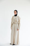 Layered modest set in linen blend – Beige