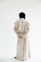 Layered modest set in linen blend – Beige