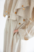 Layered modest set in linen blend – Beige
