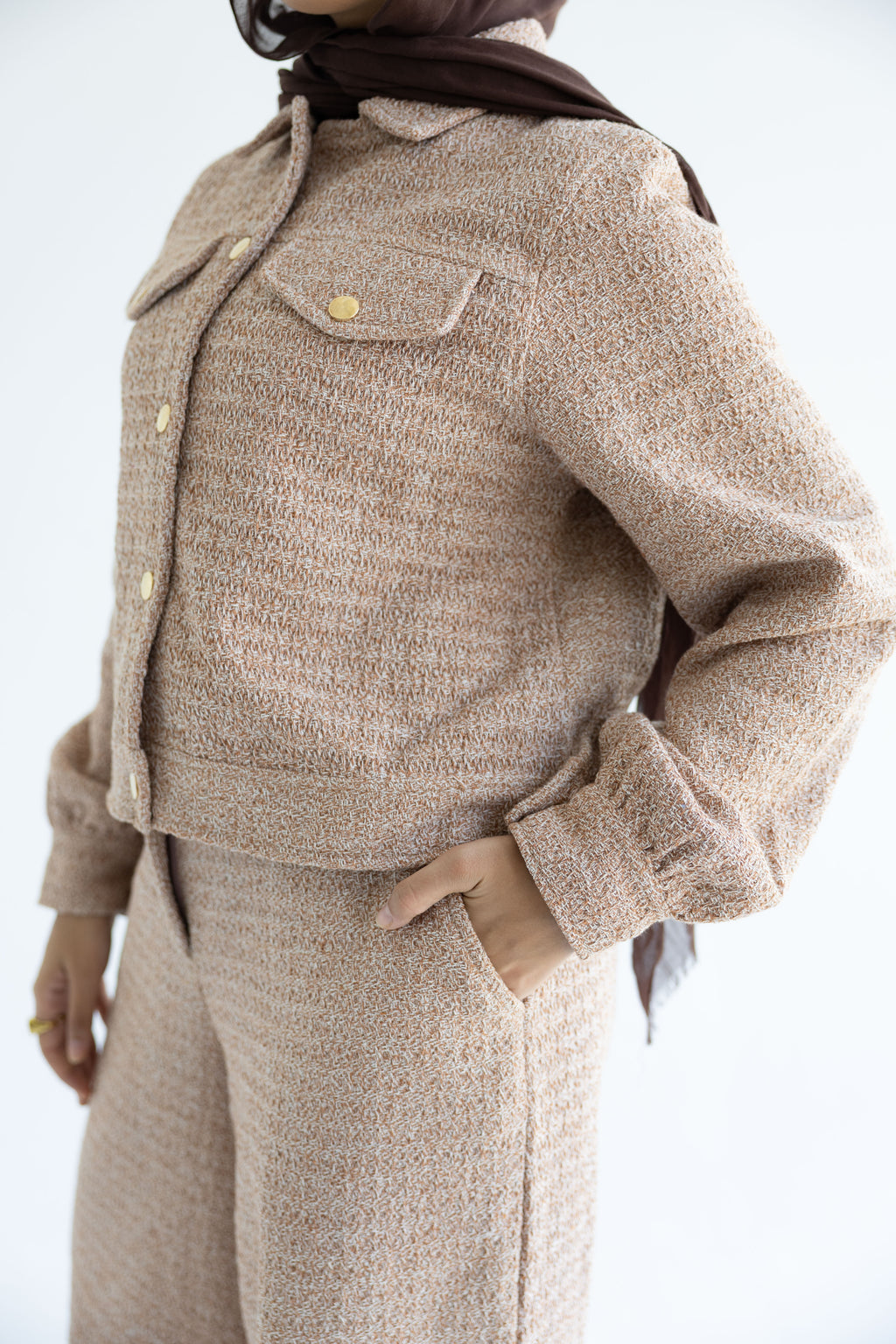 Light Tan Tweed Suit