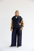 Denim Suit with Gabardine Sleeves