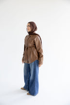 Camel Leather Shirt