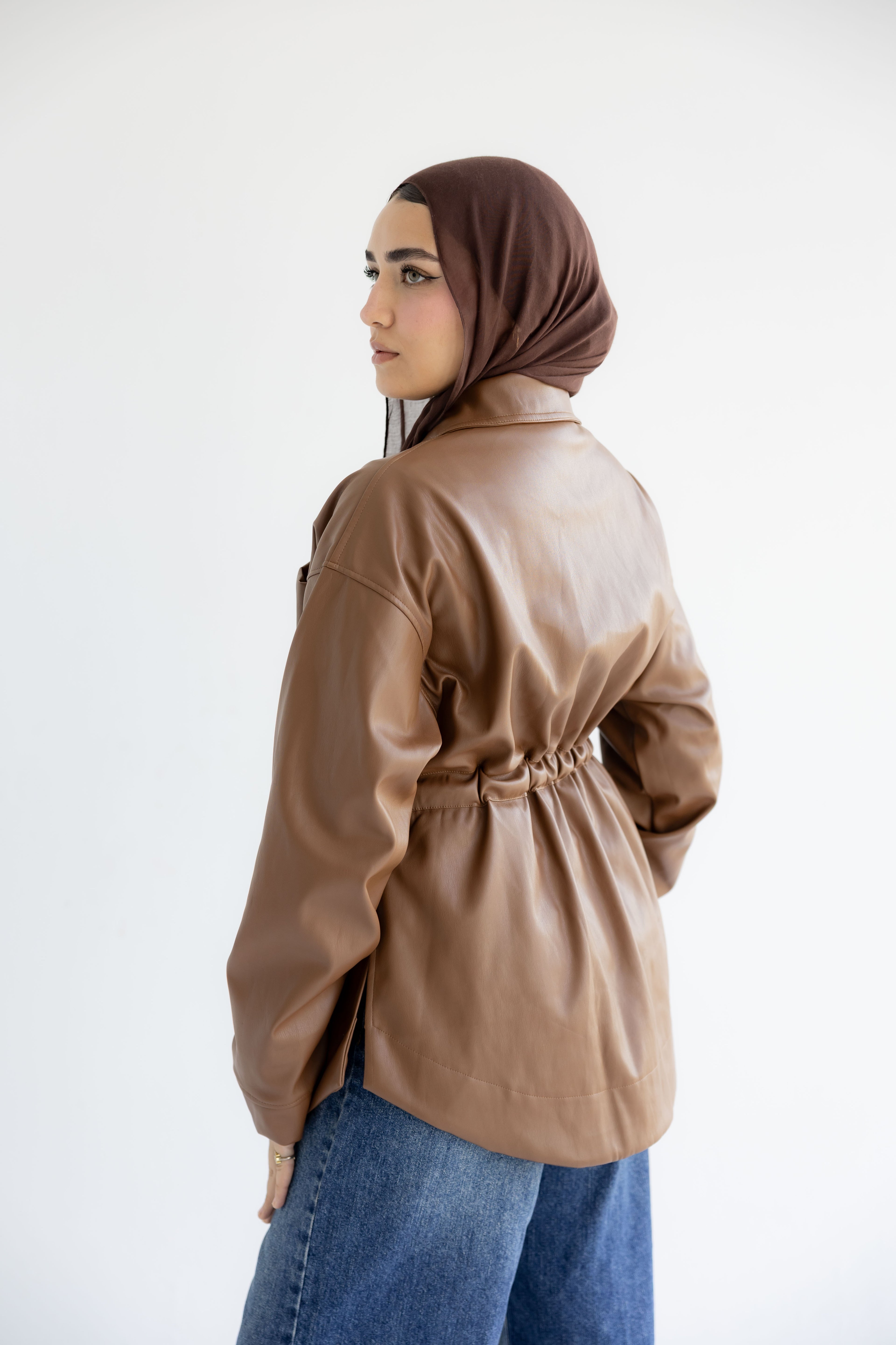 Camel Leather Shirt