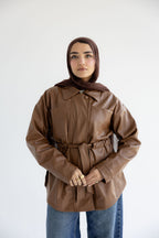 Camel Leather Shirt